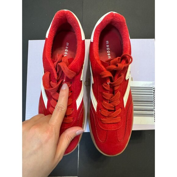 Madden Girl Shoes Womens 8 M Red Mightty Lace-up Gum Sole Low-Top Sneakers Giia - Picture 5 of 11